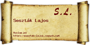 Seszták Lajos névjegykártya